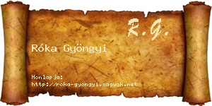 Róka Gyöngyi névjegykártya